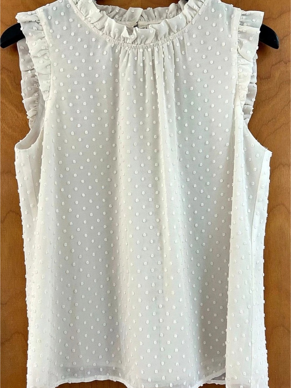 J.Crew White Polka Dot Ruffle Blouse Size Small Like New